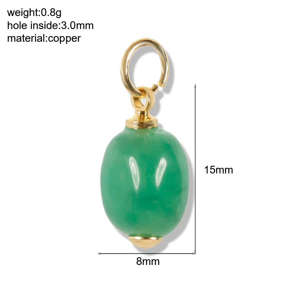 Bohemian Natural Stone Bead Charms for DIY Jewellery Making – Blue & Green Zircon Pendants