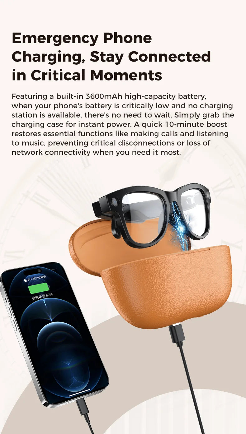 AI Smart Glasses 800W HD Pixel Camera Video Recording Outdoor Sport Sunglasses ChatGpt Translation Voice Call Bluetooth glasses