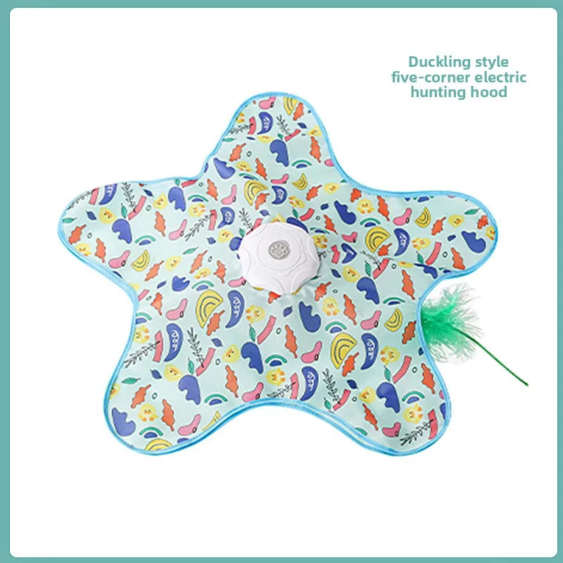 Interactive Cat Toy – Hide & Seek with Squeaky Mouse and Moving Feathers for Kittens