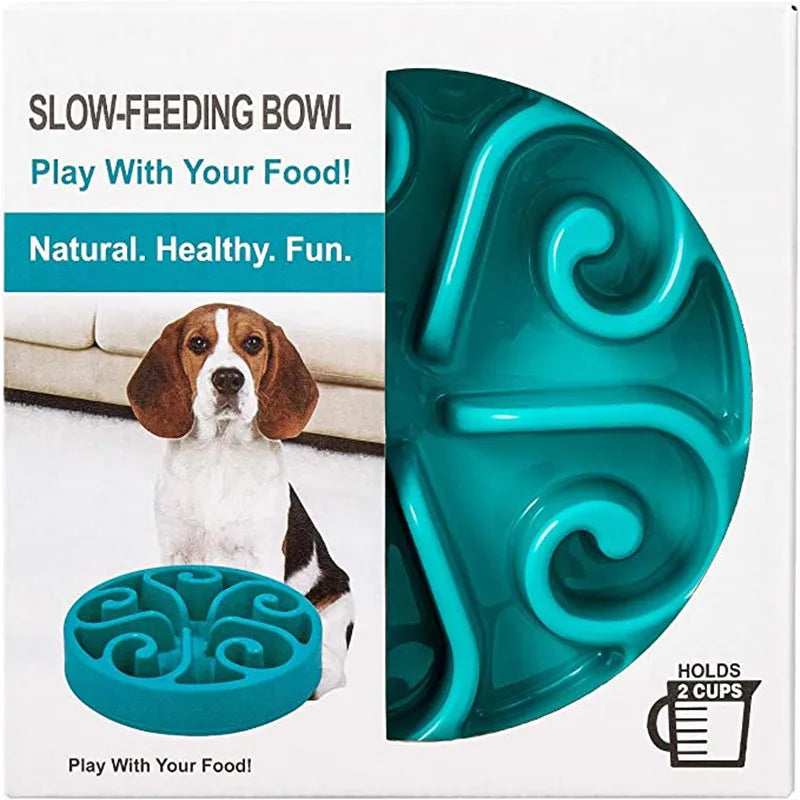 Dog Slow Feeder Bowl – Anti Gulping Non Slip Pet Food Dish