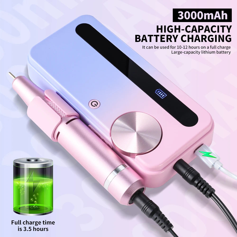 35000RPM Electric Nail Drill – Professional Rechargeable Portable Manicure & Gel Tool