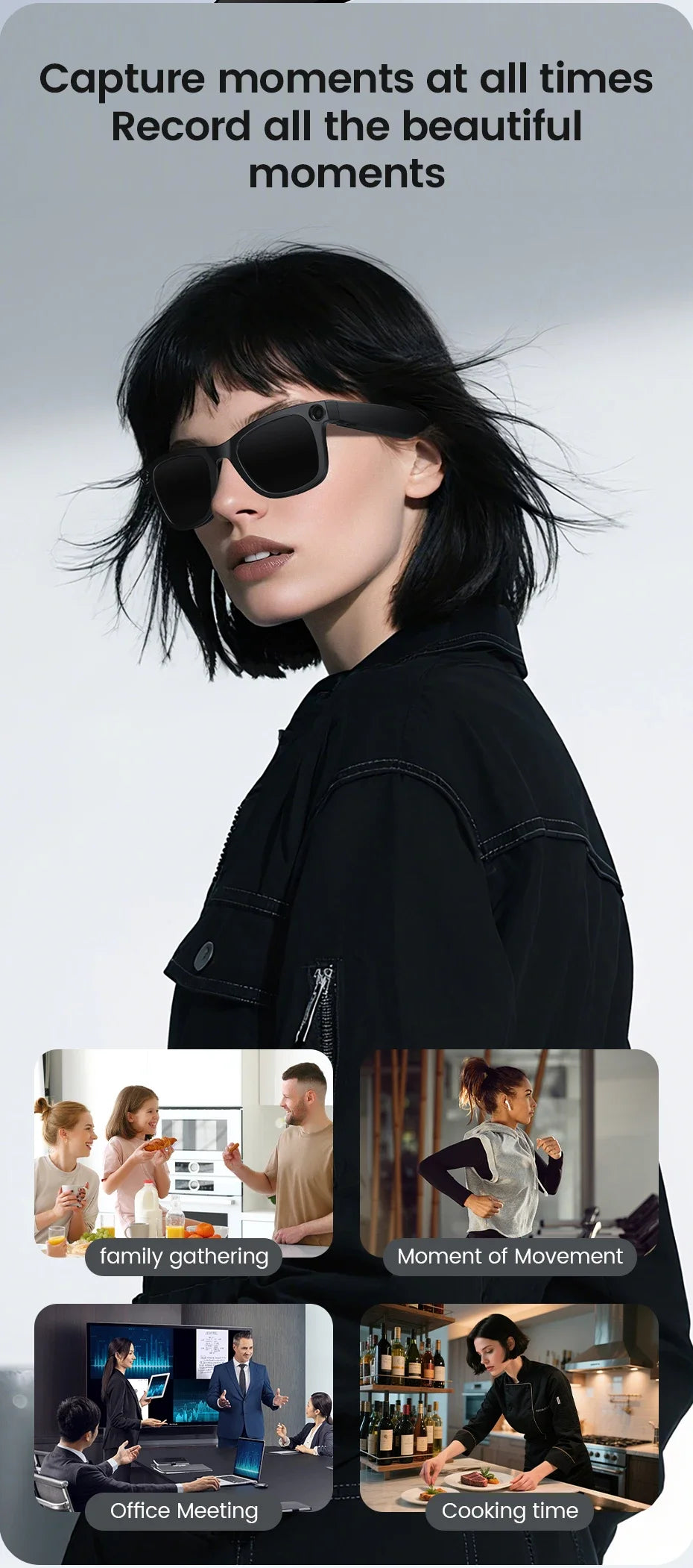 2026 Al Smart Glasses 4K HD Video 800MP Camera WiFi Transfer  Chat GPT VoiceAssistant BT Call with  Charging Case