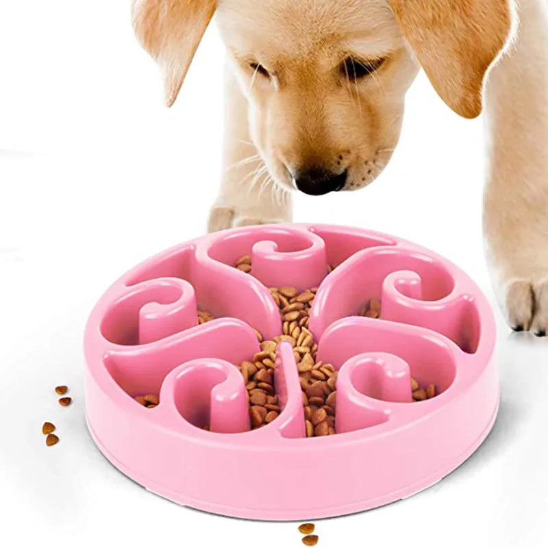 Dog Slow Feeder Bowl – Anti Gulping Non Slip Pet Food Dish