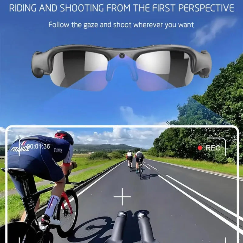Smart Sports Glasses Outdoor Cycling HD 1080P DVR Camcorder Sun Glasses Built-in Audio Video Recording WiFi Cam Sunglasses