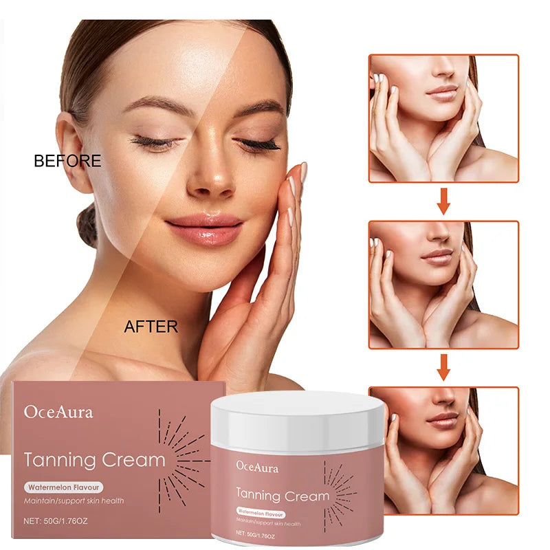 Natural Self Tanning Drops – Herbal Bronzer for Face & Body Sunless Gradual Tan