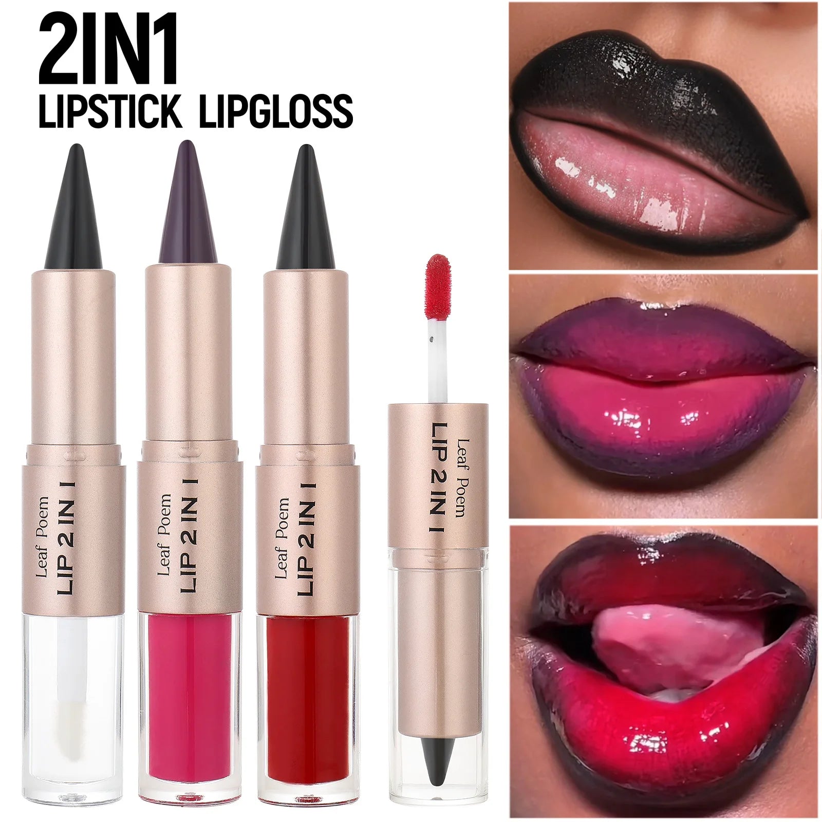 2-in-1 Lip Liner & Gloss – Matte Contour & Clear Shine, Long-Lasting Waterproof