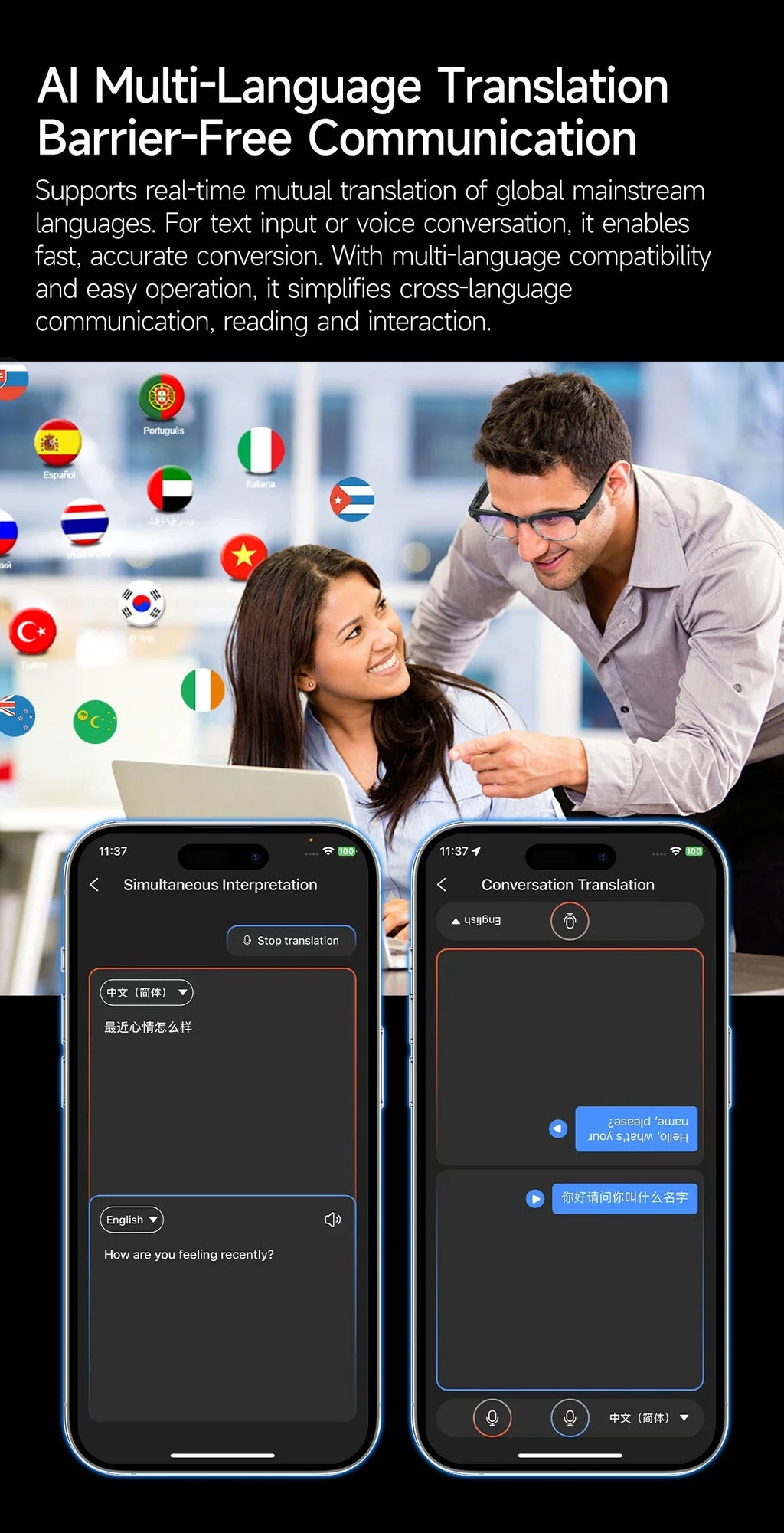 2026New AI Smart Glasses 8 Million HD Pixels Camera Photo Video Recording WIFI Transmission Sunglasses Call Music Play Men Women