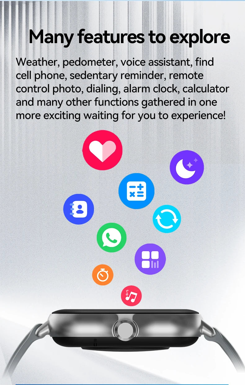 LAXASFIT 2025 New Smart Watch for Men Women Gift Full Touch Screen Sports Fitness Watch Bluetooth Call Digital Smartwatch