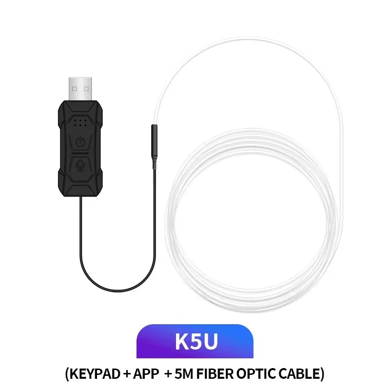 Car RGB Ambient LED Light Strip – APP Control Fiber Optic Lamp