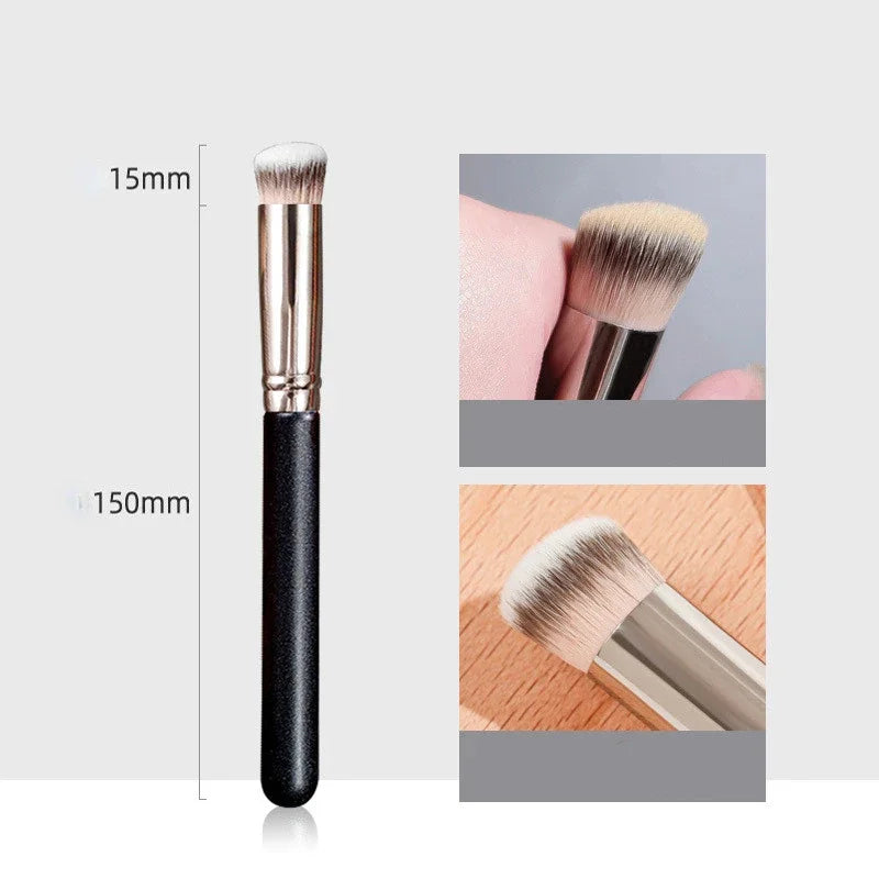 Angled Foundation & Concealer Makeup Brush for Seamless Liquid and Cream Coverage