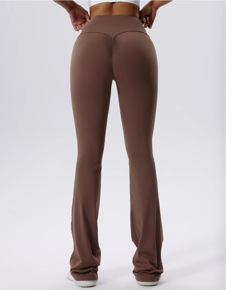 Women’s High-Waist Flared Yoga Leggings – Breathable Gym & Fitness Pants