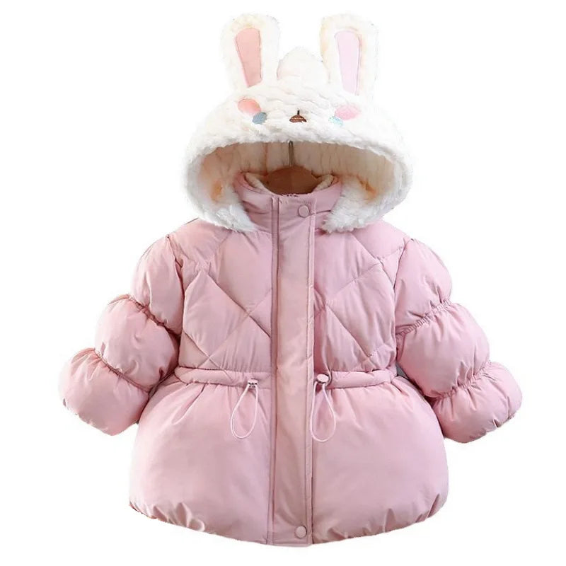 Kids Winter Cotton Jacket for Girls – Warm Plush & Thick Outerwear
