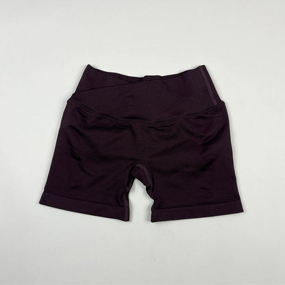 Seamless V-Shape Waist Yoga Shorts 4.5" – Sculpting Low-Rise Workout & Gym Leggings