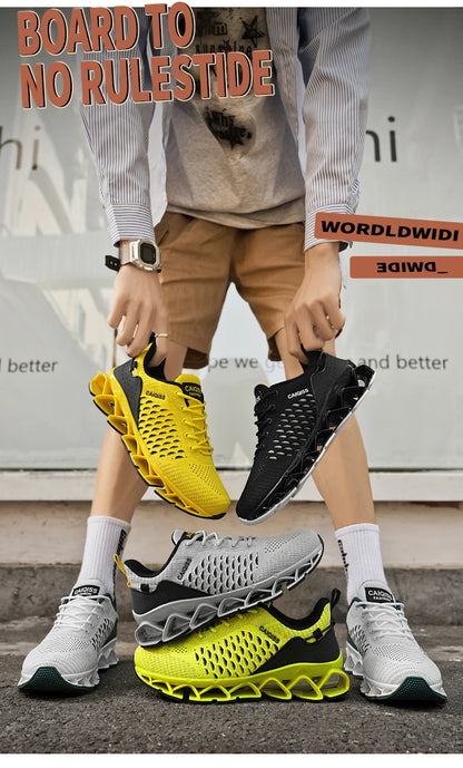 Men’s Lightweight Breathable Running Sneakers – Shock-Absorb Gym & Casual Shoes