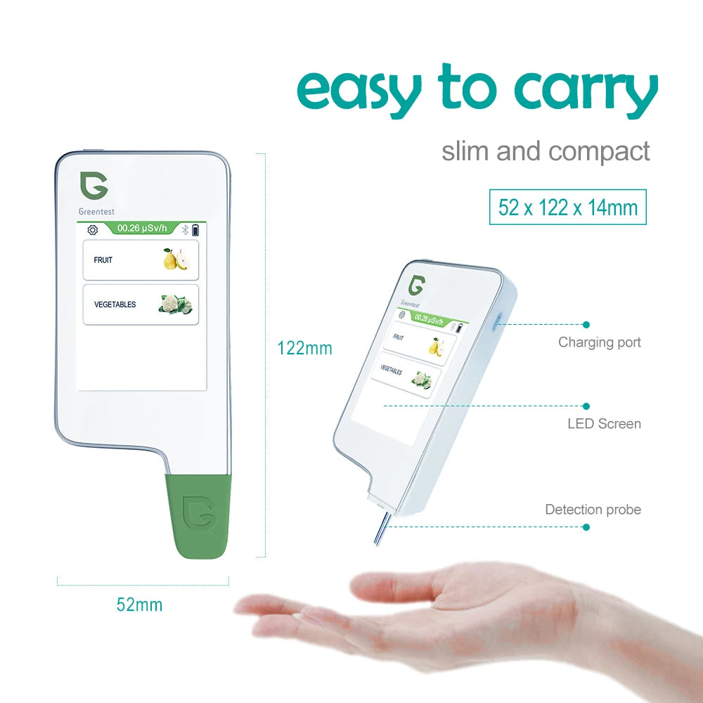 Portable Food Safety Nitrate Tester for Fruits & Vegetables with Digital Display