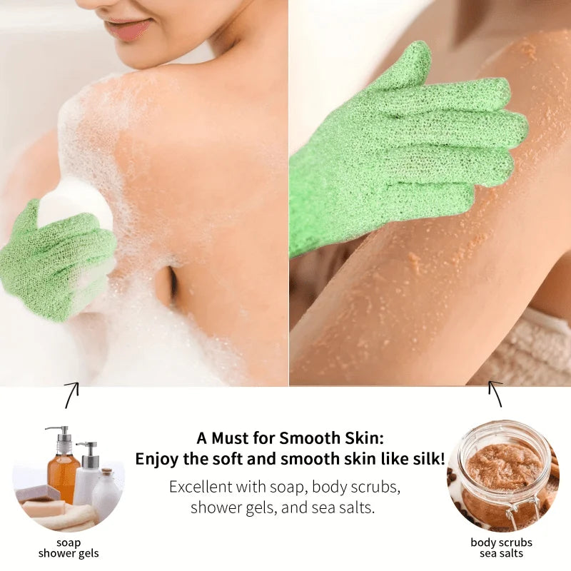 1-10pcs Colorful Exfoliating Gloves – Double-Sided Bath Gloves for Spa & Massage