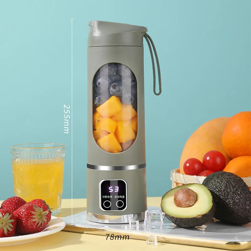 Portable USB Juicer Blender – 450ml 10 Blade Smoothie Mixer