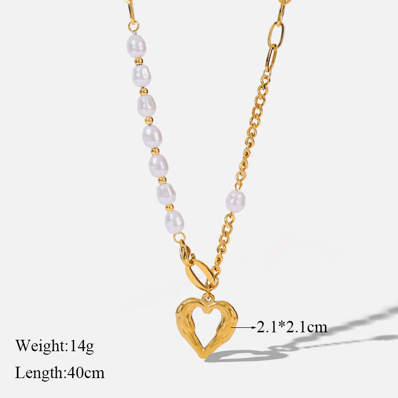 Gold-Plated Heart Pendant Necklace