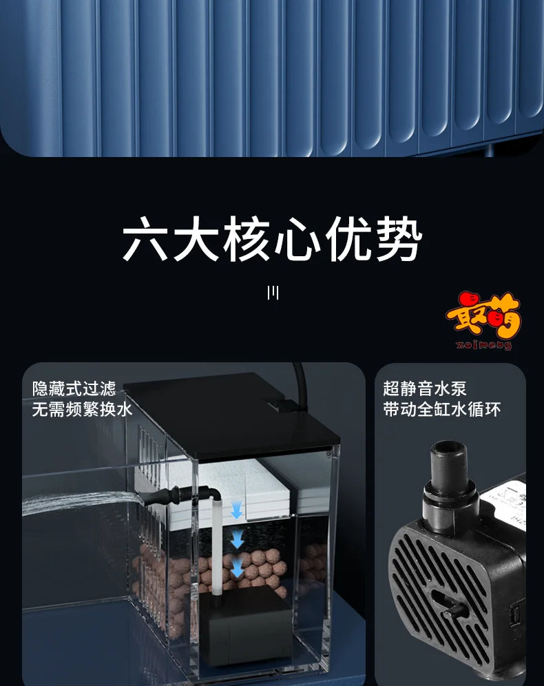 ‌Turtle Aquarium Tank - Fish & Turtle Hybrid Habitat with Stream Landscape, Luxury Villa Ecosystem for Home/Office