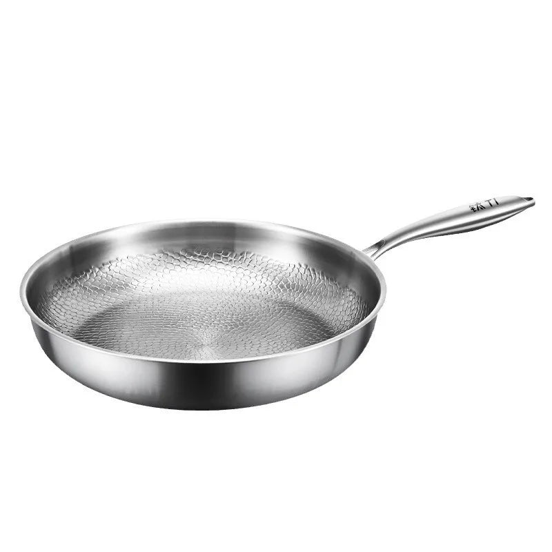 Hammered Titanium Non-Stick Frying Pan – Flat Base, Perfect for Steaks & Daily Cooking