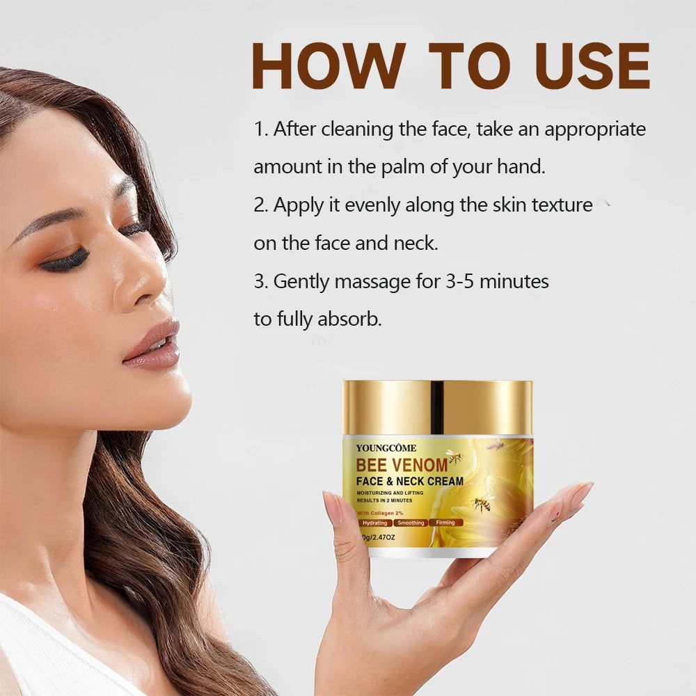 40/70g Bee Venom Face Neck Cream - Daily Moisturizing Firming Skin Smoothing Lifting Care for All Skin Types