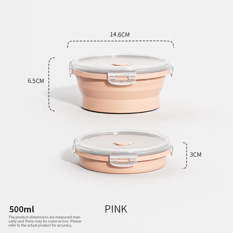 Collapsible Silicone Food Storage Containers – Stackable Lunch Box with Lid