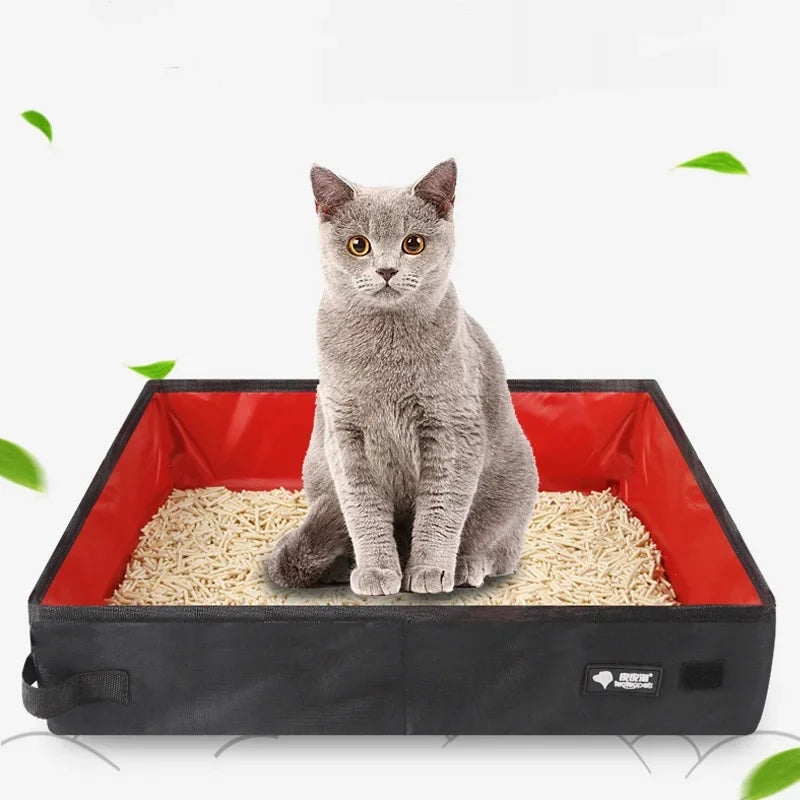 Portable Foldable Pet Litter Box – Waterproof Travel Cat Toilet