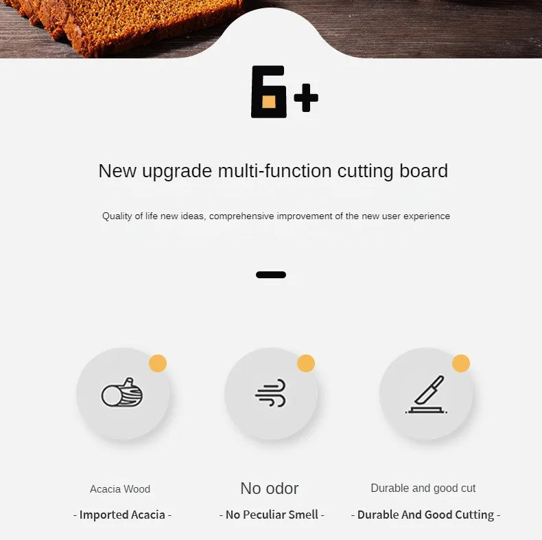 Cutting Board Double-sided Using Premium Acacia Wood Splicing Chopping Board Drain Water and Damp-proof Kitchen Tools