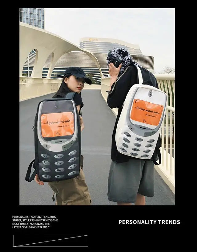 Unisex Splashproof Nylon Backpack with Mobile Phone Pocket – High-Capacity Casual Street Style Bag