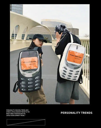 Unisex Splashproof Nylon Backpack with Mobile Phone Pocket – High-Capacity Casual Street Style Bag