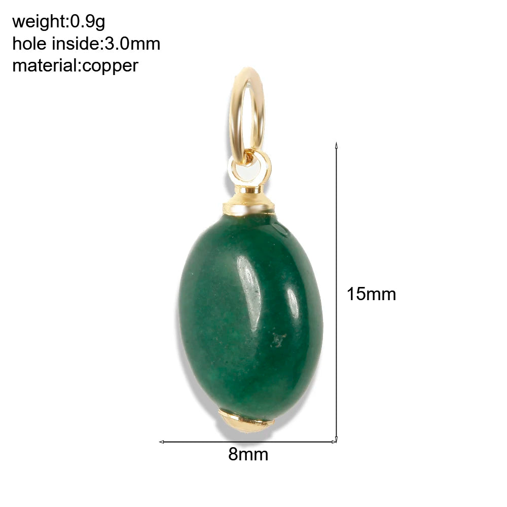 Bohemian Natural Stone Bead Charms for DIY Jewellery Making – Blue & Green Zircon Pendants