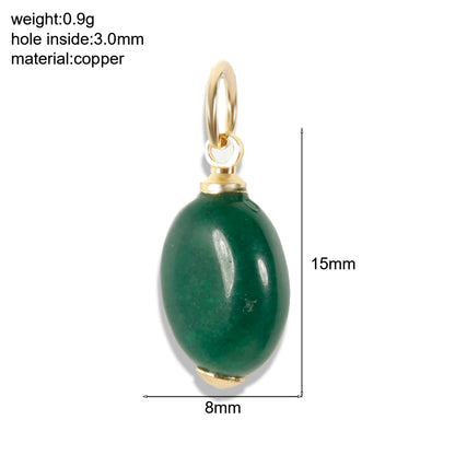 Bohemian Natural Stone Bead Charms for DIY Jewellery Making – Blue & Green Zircon Pendants