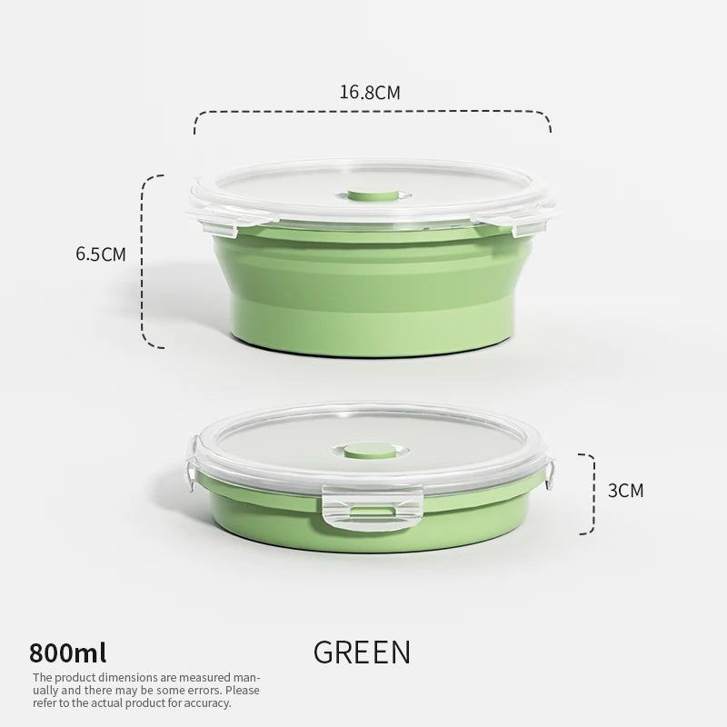 Collapsible Silicone Food Storage Containers – Stackable Lunch Box with Lid