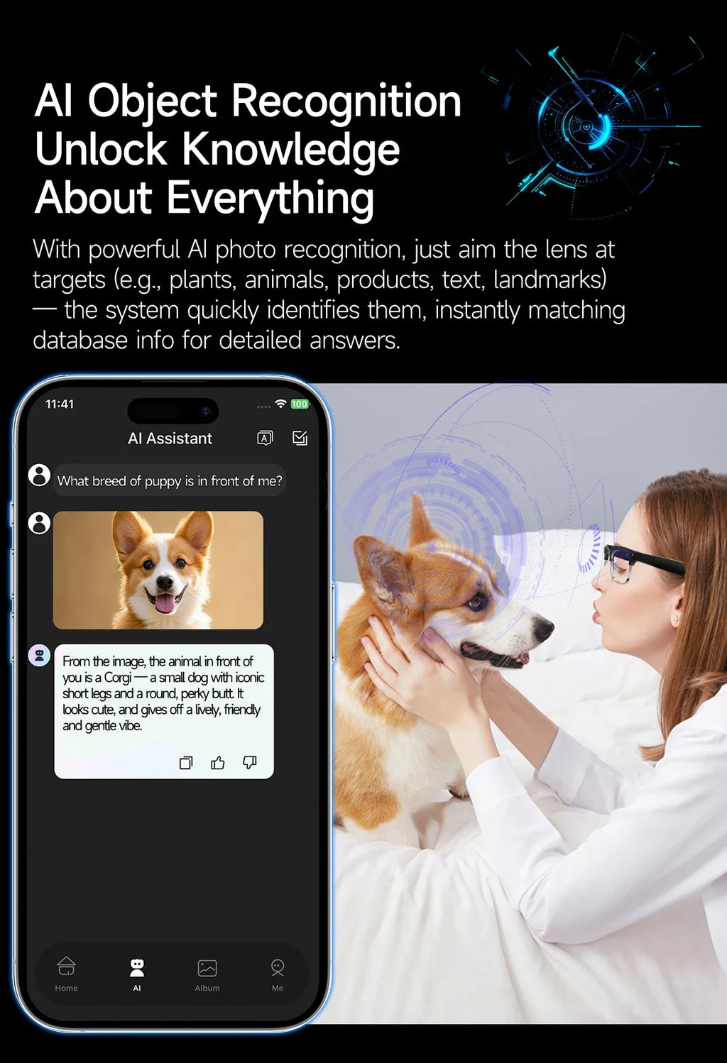 2026New AI Smart Glasses 8 Million HD Pixels Camera Photo Video Recording WIFI Transmission Sunglasses Call Music Play Men Women