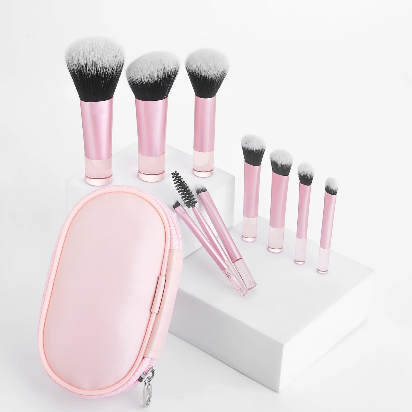 10-Piece Mini Makeup Brush Set with Travel Bag