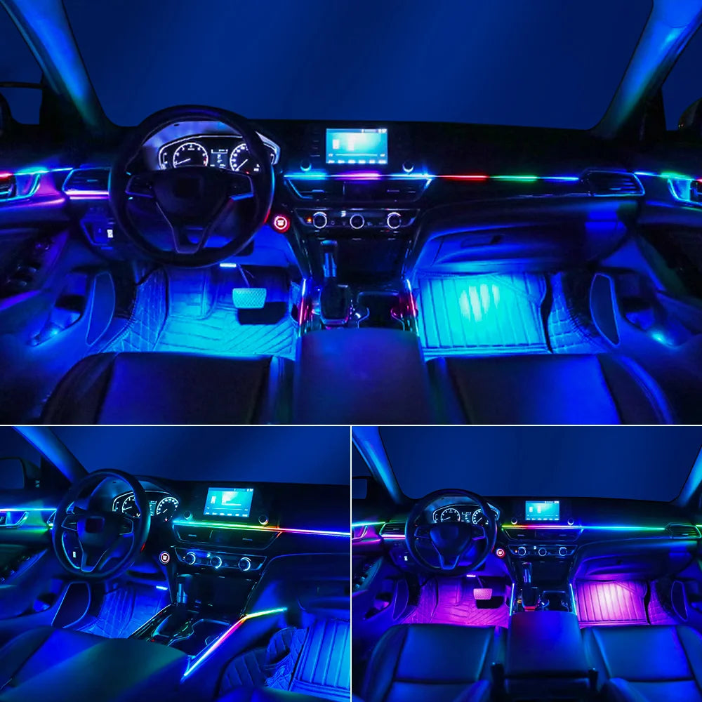 RGB Car Ambient Lights Kit – 64 Color Bluetooth LED Strip Set