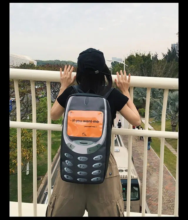 Unisex Splashproof Nylon Backpack with Mobile Phone Pocket – High-Capacity Casual Street Style Bag