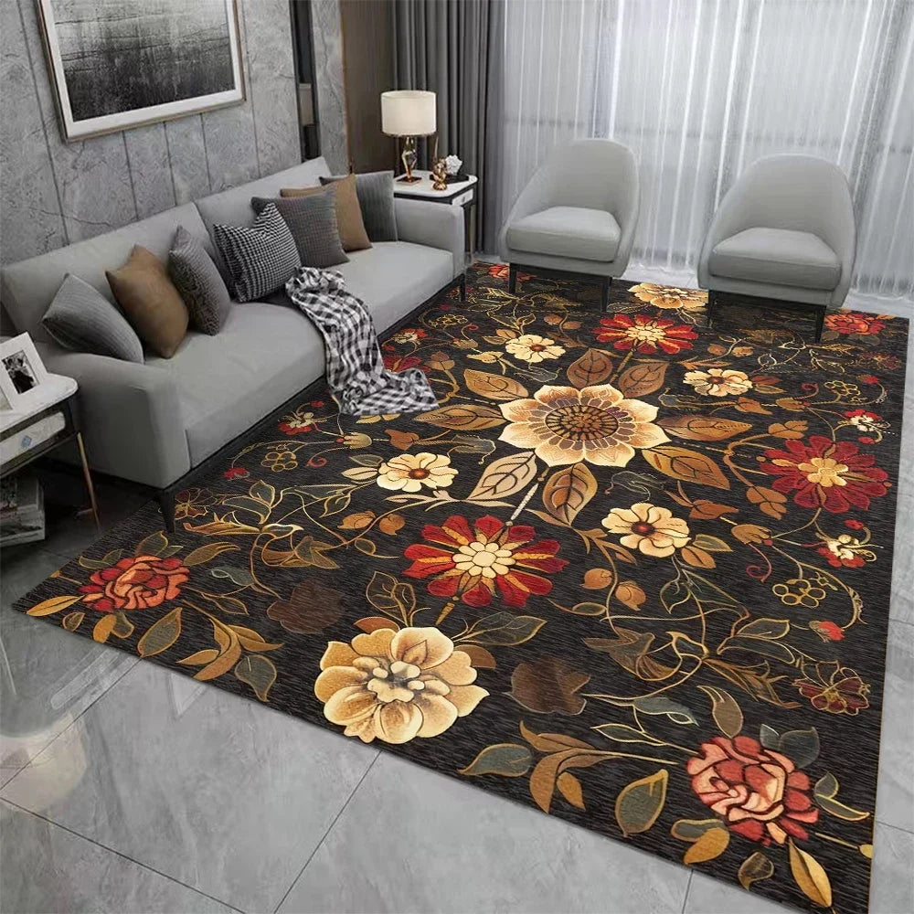 Bohemian Mandala Print Rug – Non Slip Living Room Bedroom Area Rug