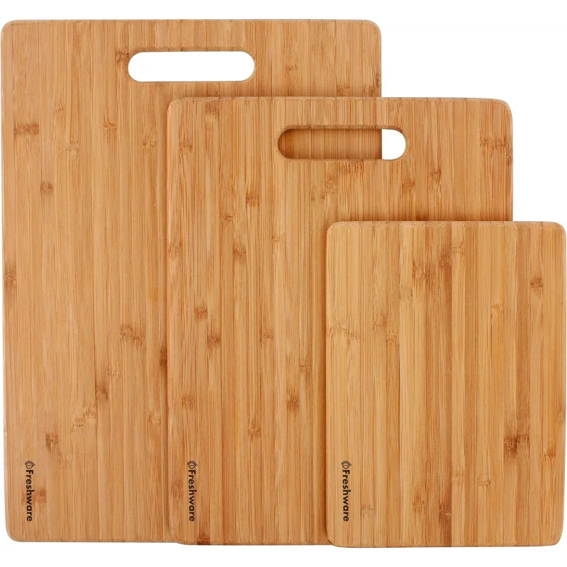 Bamboo Cutting Boards Set of 3 – Wooden Chopping Board for Meat & Vegetables