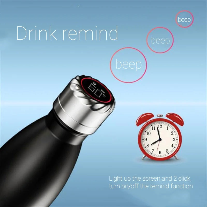 Smart UV Water Bottle – Self Cleaning Digital Thermos with Reminder