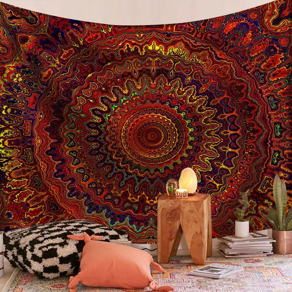 Indian Mandala Wall Tapestry – Boho Psychedelic Wall Hanging Decor