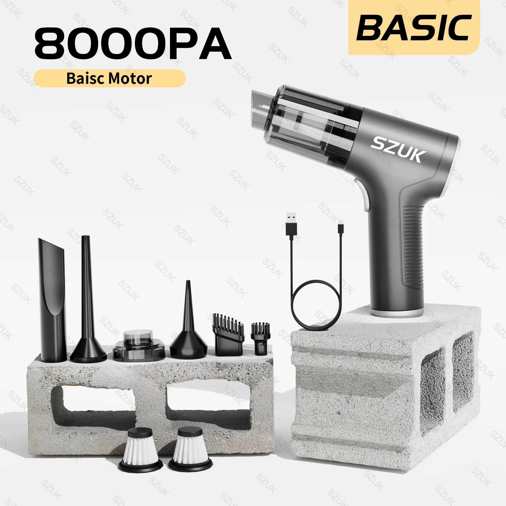 Cordless Car & Home Vacuum Cleaner – 98,000Pa High Suction, USB Rechargeable