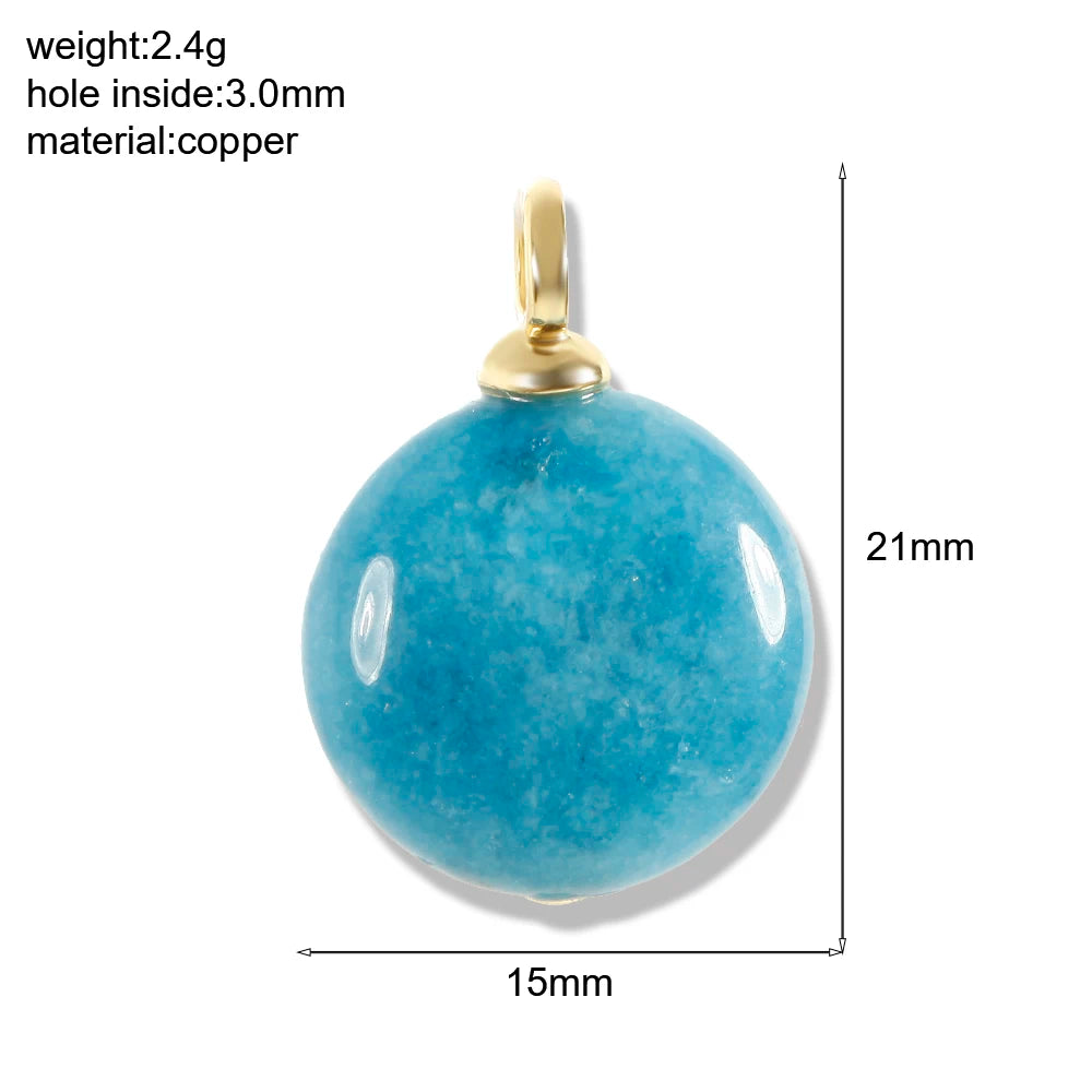 Bohemian Natural Stone Bead Charms for DIY Jewellery Making – Blue & Green Zircon Pendants