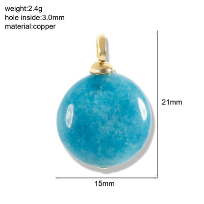 Bohemian Natural Stone Bead Charms for DIY Jewellery Making – Blue & Green Zircon Pendants