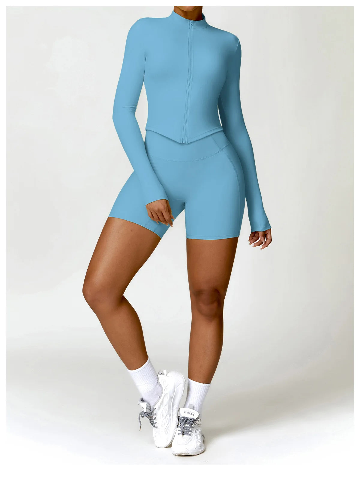 Women’s Slim Fit Zipper Jacket – Long Sleeve Fast-Dry Yoga & Fitness Top