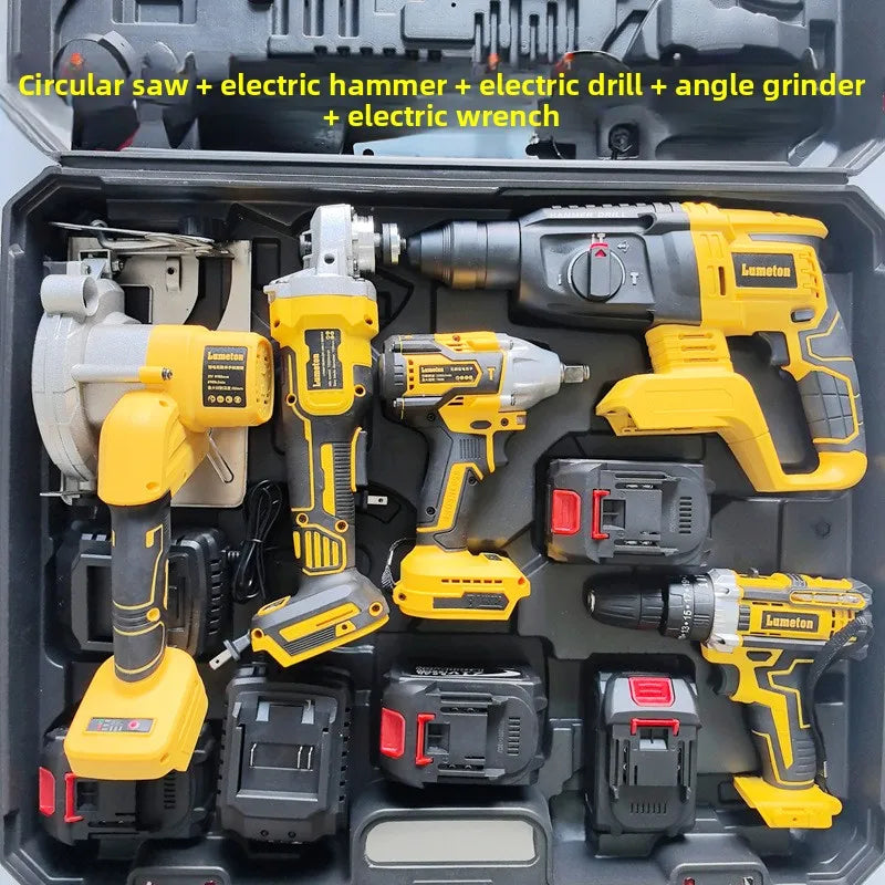 21V Brushless OEM Combination Tools Kit Electric Impact Drill Cordless Wrench Angle Grinder Hammer Drill Power Tool Set