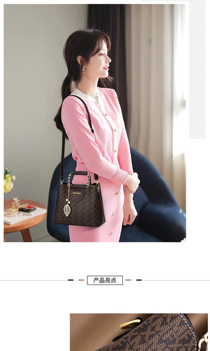 Stylish Women’s PU Shoulder Bag – Soft Messenger Handbag with Zipper & Flap Pocket