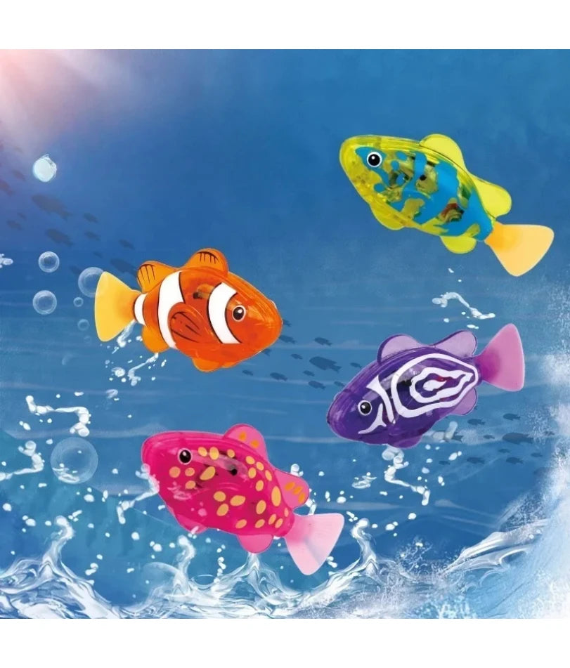 Cat Interactive Electric Fish Toy – LED Swimming Robot for Pets & Baby Bath