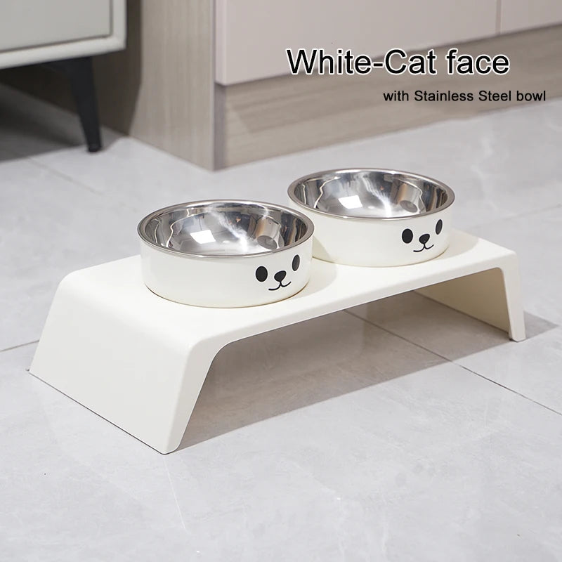 Elevated Pet Feeder – Double Stainless Steel Bowls with Raised Stand for Dogs & Cats