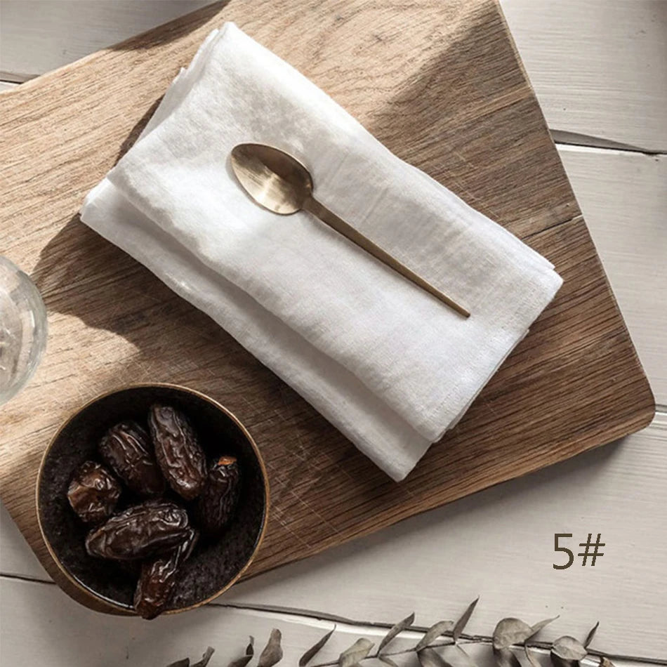 4PCS Linen Napkins – Reusable Soft Fabric Table Cloth Set